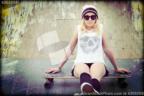 Image of Girl on Skateboard