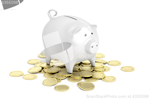 Image of Piggy bank and coins 