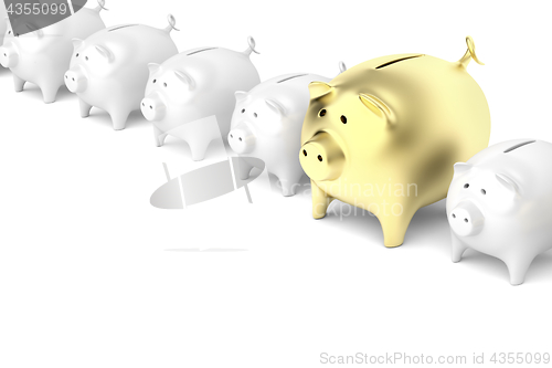 Image of Row with piggy banks