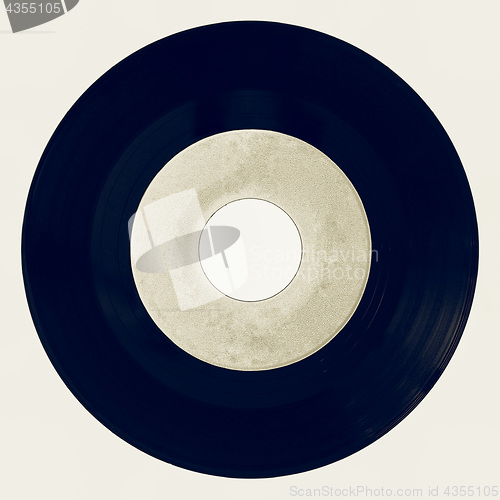 Image of Vintage looking Vinyl record isolated with white label