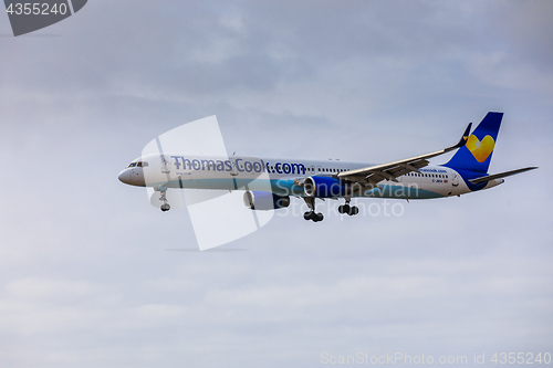 Image of ARECIFE, SPAIN - APRIL, 15 2017: Boeing 757-300 of ThomasCook.co