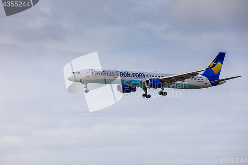 Image of ARECIFE, SPAIN - APRIL, 15 2017: Boeing 757-300 of ThomasCook.co