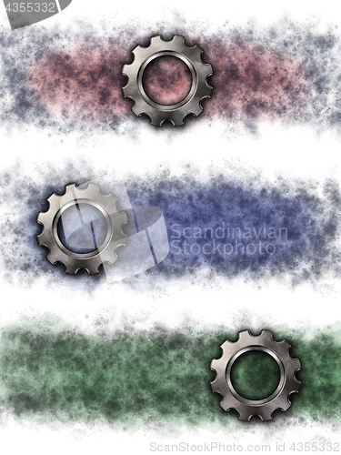 Image of gear wheel banner background - 3d rendering