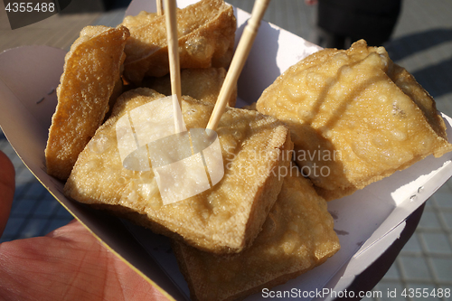 Image of Stinky fried tofu at a Shanghai street