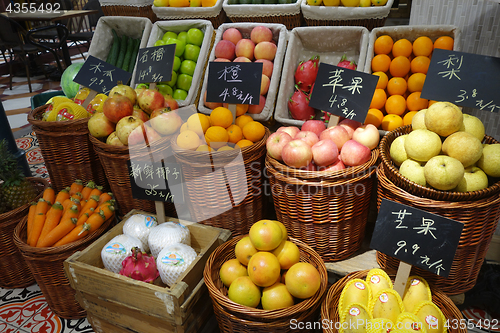 Image of Fresh fruits at a market