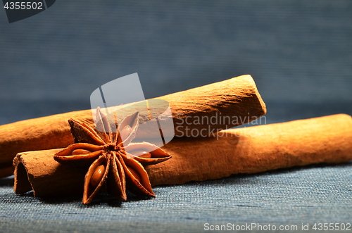 Image of Cinnamon stick and star anise spice 