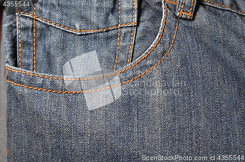 Image of Denim jeans with fashion design.