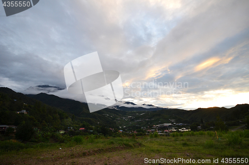 Image of Mount Kinabalu during sunrise