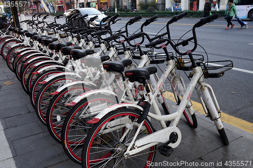 Image of Shared bikes on the side of the road