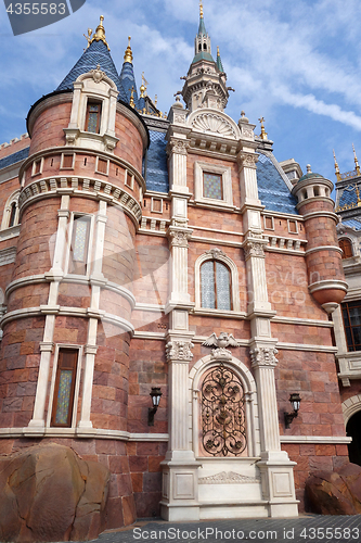 Image of Sleeping Beauty Castle in Disneyland park in Shanghai