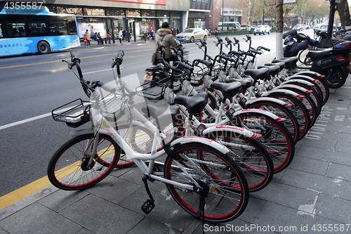 Image of Shared bikes on the side of the road