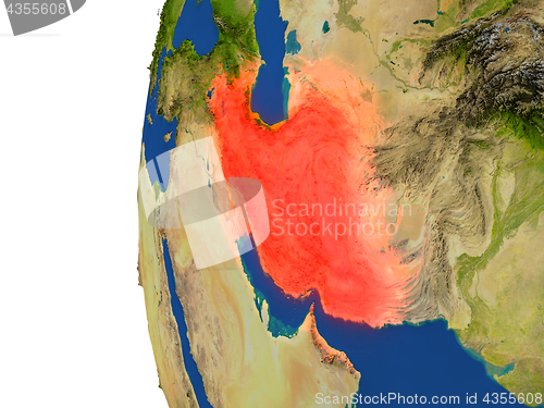 Image of Iran on globe
