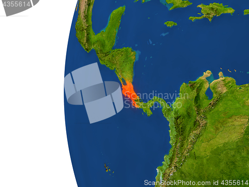 Image of Costa Rica on globe