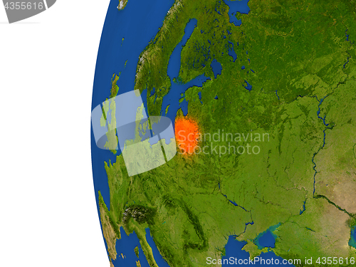 Image of Lithuania on globe