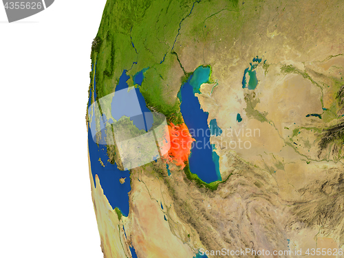 Image of Azerbaijan on globe