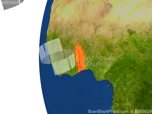 Image of Togo on globe