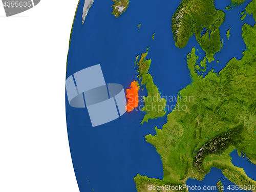 Image of Ireland on globe