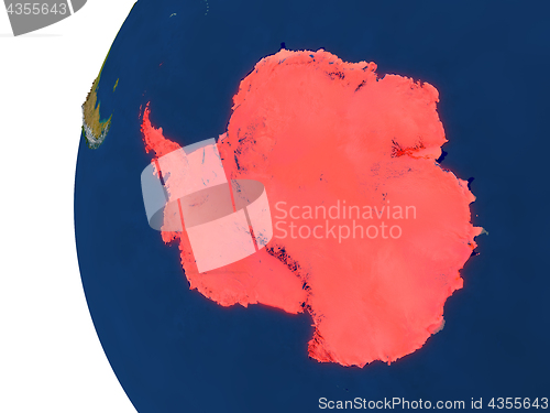 Image of Antarctica on globe