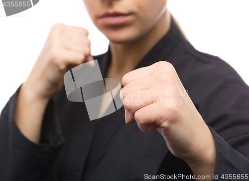 Image of Young woman is ready to fight