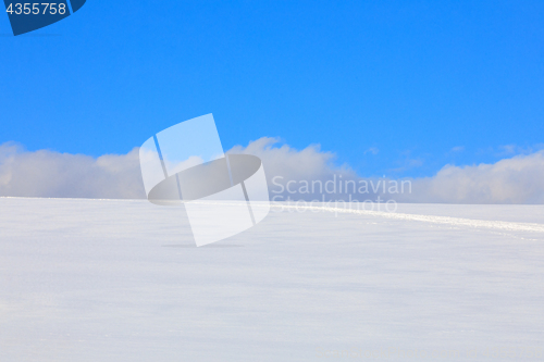 Image of Simple winter background with blue sky