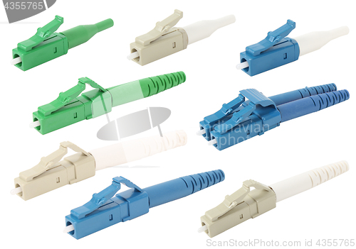 Image of LC fiber optic connectors isolated