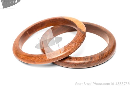 Image of Wooden bracelets on white