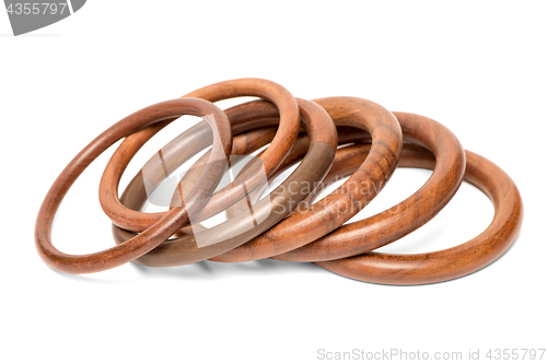 Image of Wooden bracelets on white