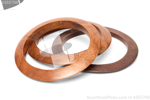 Image of Wooden bracelets on white