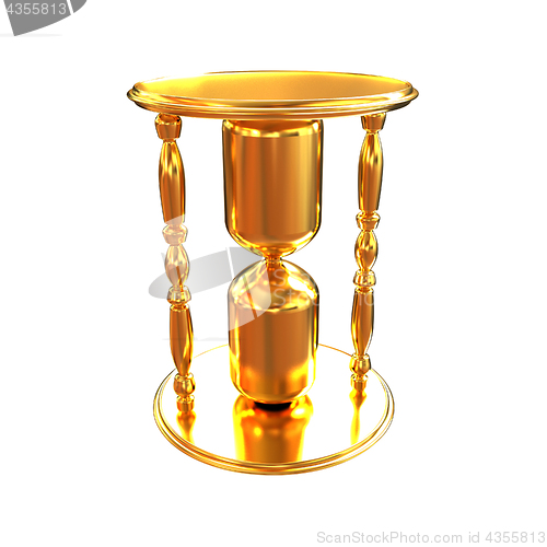 Image of Golden Hourglass. 3d illustration