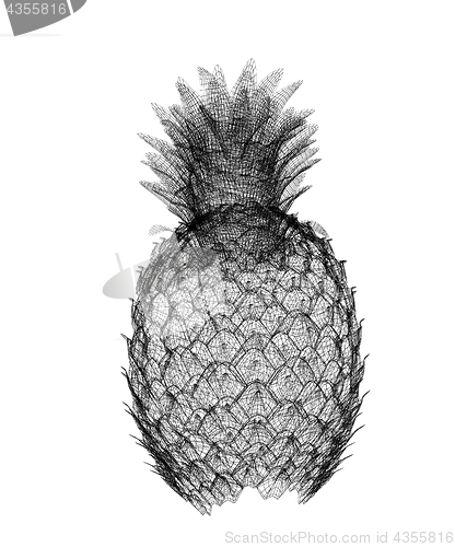 Image of Pineapple isolated on white background.3d illustration