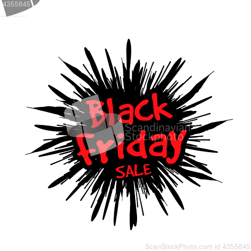 Image of Black Friday in the form of a star drawn in the explosion in the background
