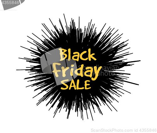 Image of Black Friday in the form of a star drawn in the explosion in the