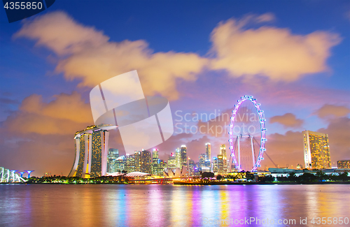 Image of Skyline of Singapore at twilight