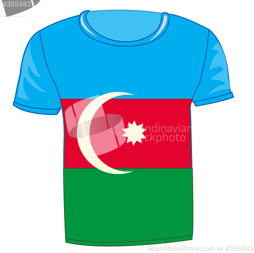 Image of T-shirt with flag azerbaijan