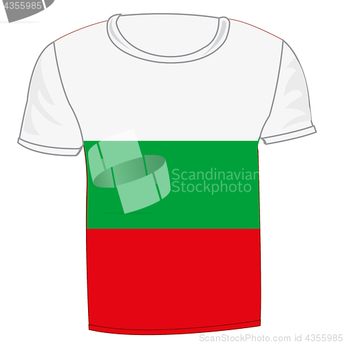 Image of T-shirt with flag of the bulgaria