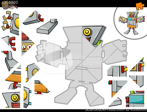 Image of jigsaw puzzle game with robot