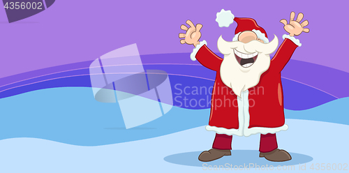 Image of greeting card with happy santa
