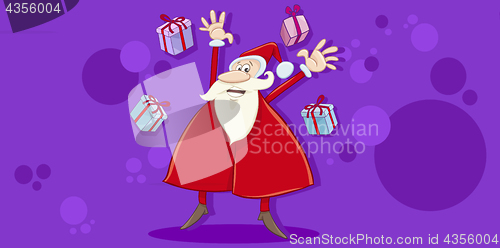 Image of xmas card with happy santa