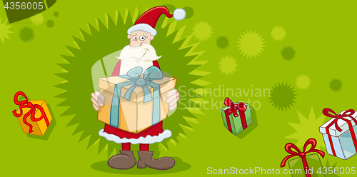 Image of xmas greeting card with santa