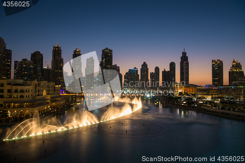 Image of musical fountain in Dubai