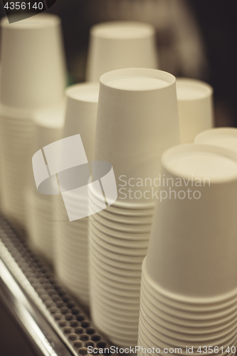 Image of Stacked paper cups