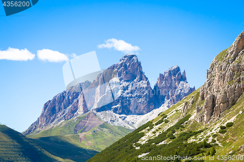 Image of Blue sky on Dolomiti Mountains in Italy