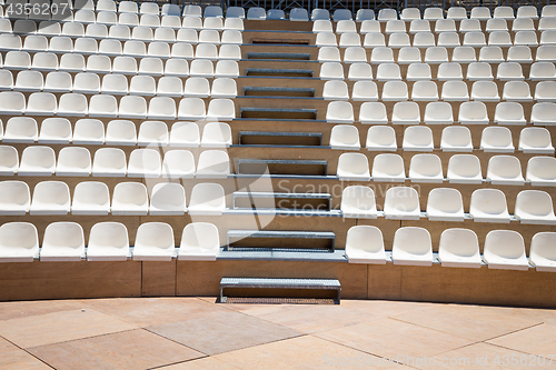 Image of Rows of plastic seats