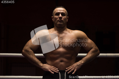 Image of portrait of muscular professional kickboxer