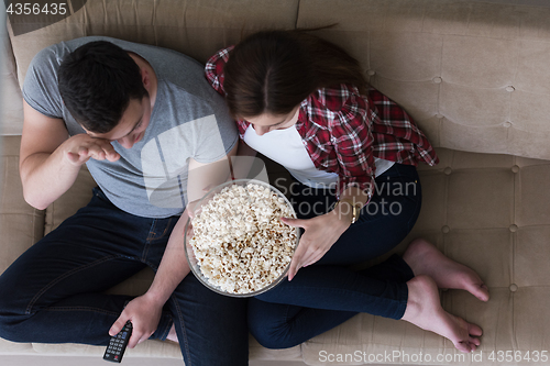 Image of young handsome couple enjoying free time