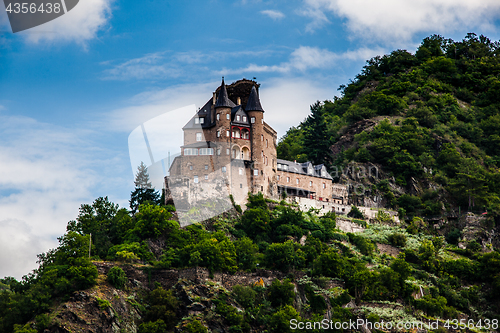 Image of An old castle in the hillside on the Rhine