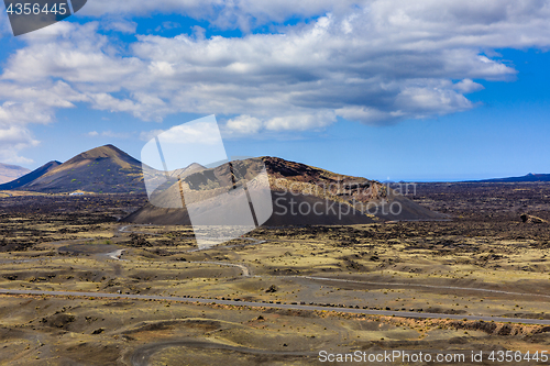 Image of Beautiful colors in the volcanic landscape of Lanzarote.