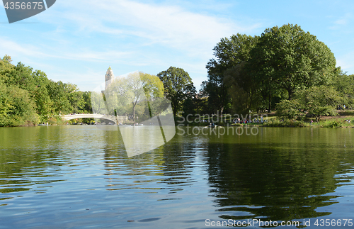 Image of Bow Bridge over The Lake in Central Park 