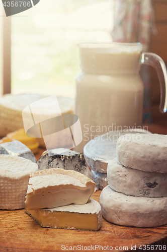 Image of Set of different cheese