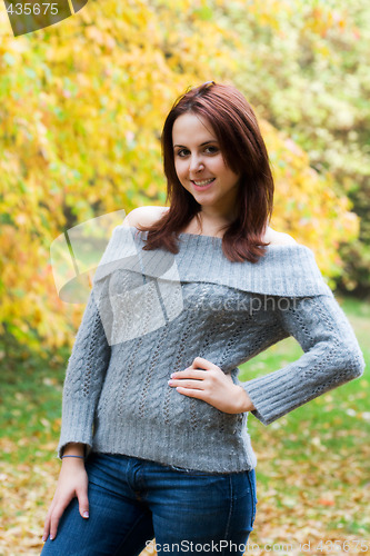 Image of Caucasian girl in fall season
